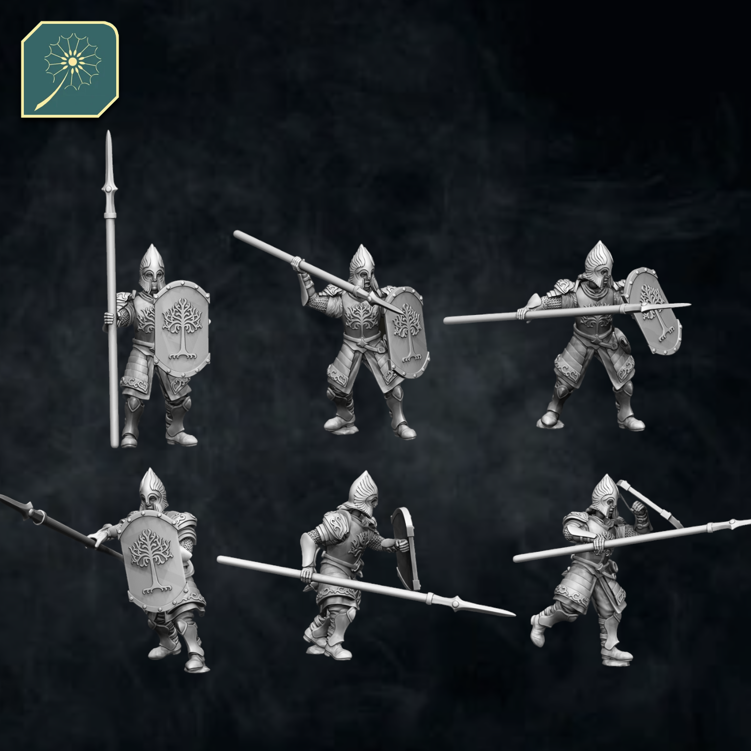 Soldiers of the Guard Tower - Spear and Shield